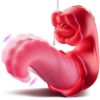 Vibrator Adult Sex Toys for Women - 4 in 1 Tongue Thrusting Vibrators Dildo Rose Sex Toys with 10 Licking Clitoral & 10 Vibration Mode, G Spot Clit Stimulator Pleasure Tools for...
